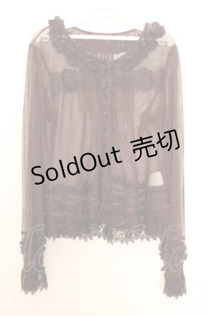 画像: PINK HOUSE / ドットチュールローズレースブラウス  ブラウン O-26-01-14-041-LO-BL-IG-OS