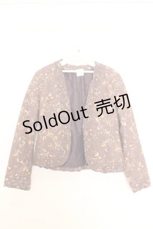 画像: KANEKO ISAO / 花束柄キルティングジャケット  パープル O-26-01-14-042-EL-JA-IG-OS