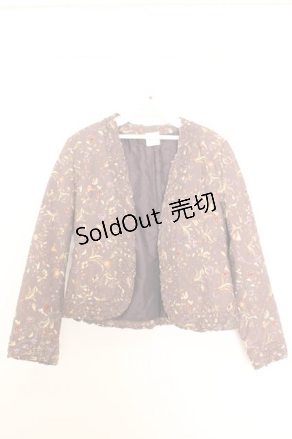 画像1: KANEKO ISAO / 花束柄キルティングジャケット  パープル O-26-01-14-042-EL-JA-IG-OS (1)