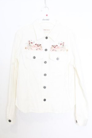 画像: PINK HOUSE / デニム刺繍シャツブラウス  オフシロ O-26-01-14-044-LO-BL-IG-OS