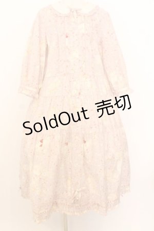 画像: PINK HOUSE / バラ園うさぎミディワンピース  ピンク O-26-01-14-004-LO-OP-IG-OS