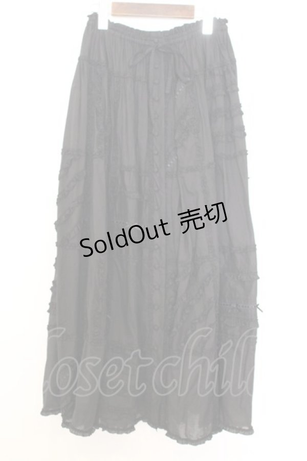 画像1: PINK HOUSE / はしごレーススカート  クロ O-26-01-14-049-LO-SK-IG-OS (1)