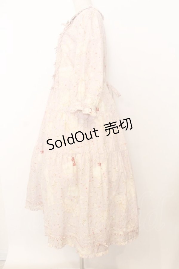 画像3: PINK HOUSE / バラ園うさぎミディワンピース  ピンク O-26-01-14-004-LO-OP-IG-OS (3)