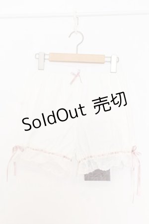画像: Kurumi Collaboration / CLK*メンドロワーズ フェアリーズブーケまどろみコットンドロワーズ S 3部丈 オフシロ×ピンク O-26-01-14-009-0-PA-IG-OS