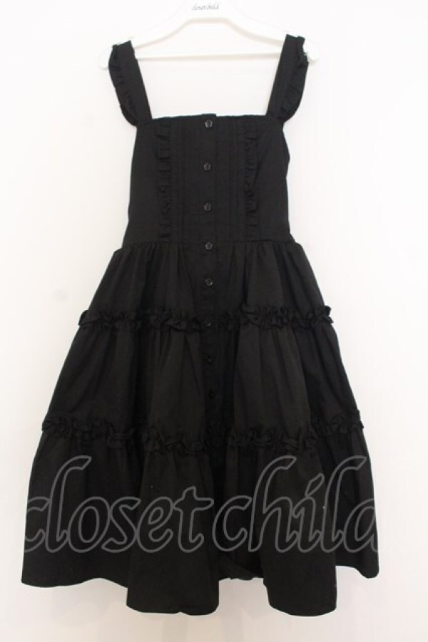 画像1: Alice Mashiro / TT*MAAフリルジャンパースカート S クロ O-26-01-14-011-0-OP-IG-OS (1)