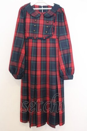 画像: FLC / 皆方由衣コラボ MINA*タータンチェックワンピース S アカ×グリーン O-26-01-14-019-0-OP-IG-ZT0127G