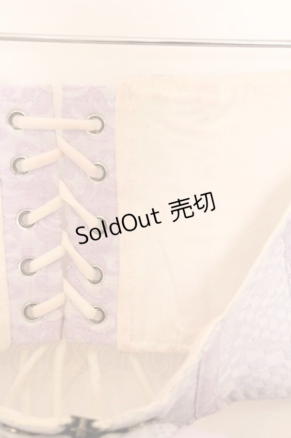 画像2: Qutie Frash / 花魁帯コルセット  ホワイト×ラベンダー O-26-01-14-020-QU-TO-IG-OS (2)