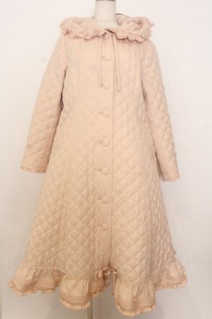画像: PINK HOUSE / フリルフード付きキルティングロングコート  ピンク O-26-01-14-002-LO-CO-IG-OS