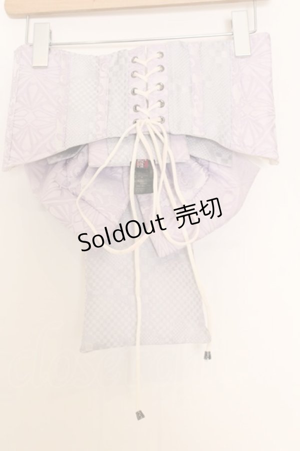 画像3: Qutie Frash / 花魁帯コルセット  ホワイト×ラベンダー O-26-01-14-020-QU-TO-IG-OS (3)