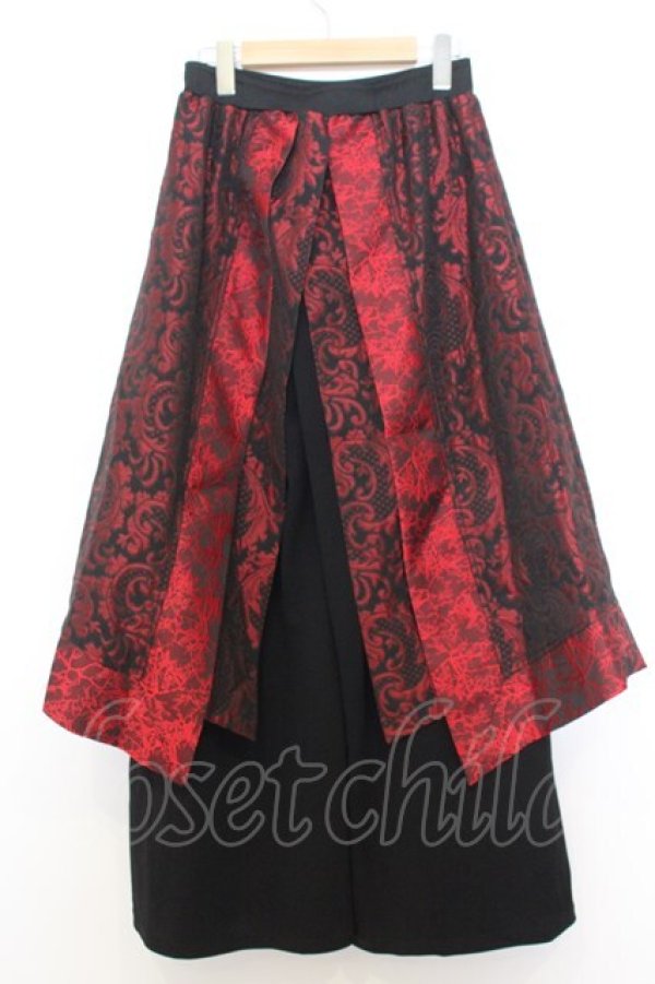 画像3: Qutie Frash / ラップワイドパンツ  レッド×ブラック O-26-01-14-022-QU-PA-IG-OS (3)