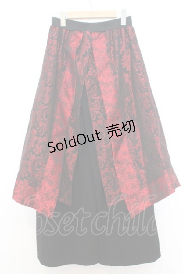 画像3: Qutie Frash / ラップワイドパンツ  レッド×ブラック O-26-01-14-022-QU-PA-IG-OS (3)