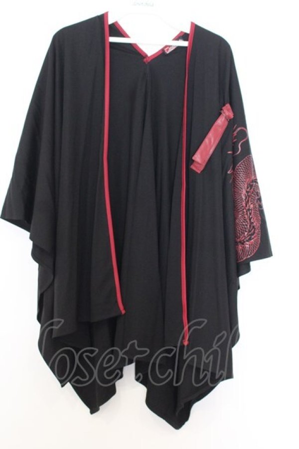 画像1: Qutie Frash / 2025GW ノベルティ万能ポンチョ  ブラック×レッド O-26-01-14-024-QU-TO-IG-OS (1)