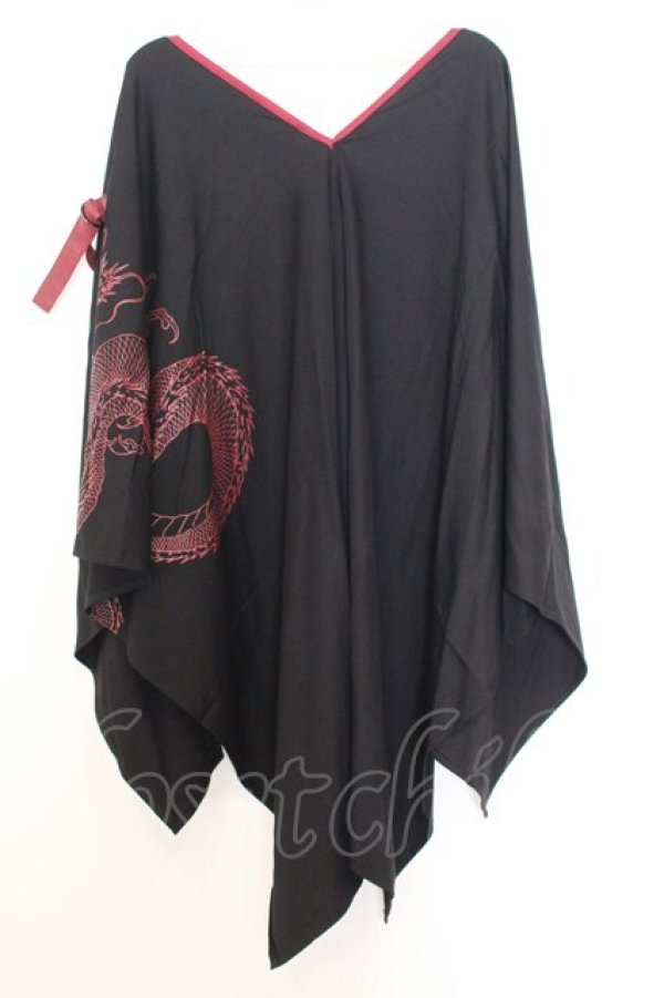 画像3: Qutie Frash / 2025GW ノベルティ万能ポンチョ  ブラック×レッド O-26-01-14-024-QU-TO-IG-OS (3)