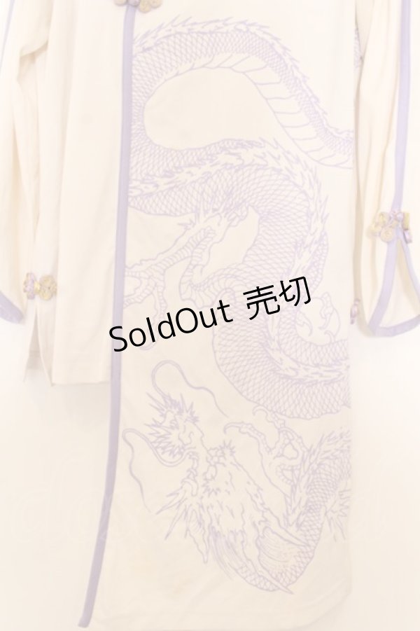 画像2: Qutie Frash / ３店舗限定チャイナカットソー  ホワイト×ラベンダー O-26-01-14-026-QU-TO-IG-OS (2)