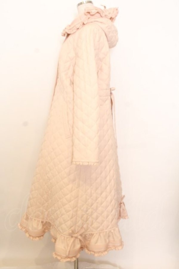 画像3: PINK HOUSE / フリルフード付きキルティングロングコート  ピンク O-26-01-14-002-LO-CO-IG-OS (3)
