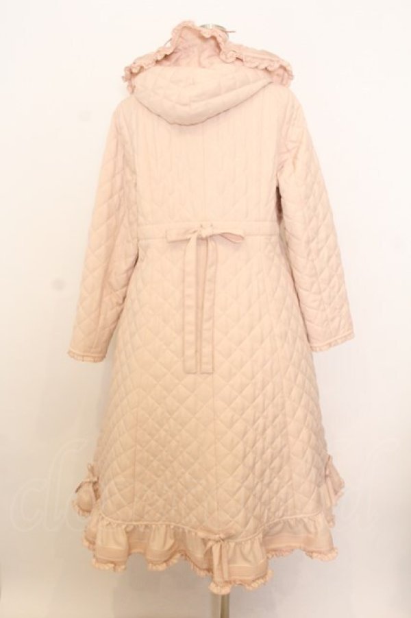 画像4: PINK HOUSE / フリルフード付きキルティングロングコート  ピンク O-26-01-14-002-LO-CO-IG-OS (4)