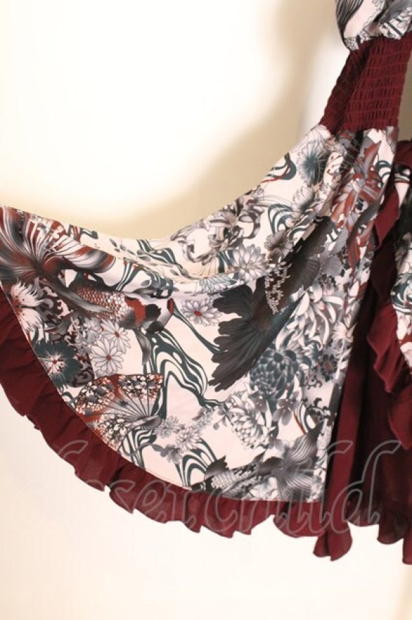 画像4: Qutie Frash / 和柄オフショルチュニック  ワイン O-26-01-14-031-QU-TO-IG-OS (4)