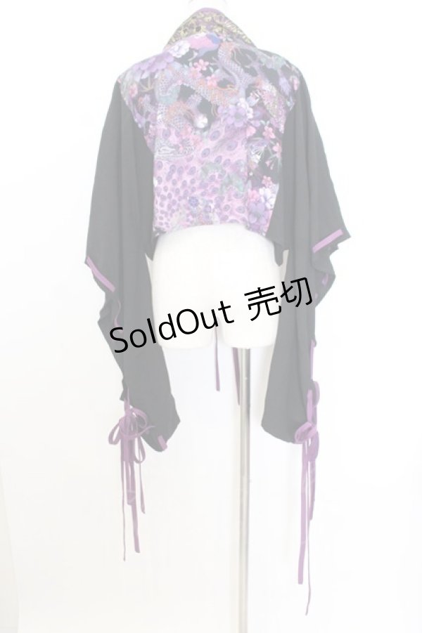 画像4: Qutie Frash / 着物ショートカーデ  ブラック×パープル O-26-01-14-032-QU-TO-IG-OS (4)