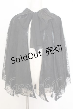 画像: Qutie Frash / コウモリポンチョ  ブラック O-26-01-14-033-QU-TO-IG-OS