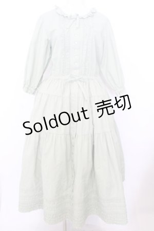 画像: PINK HOUSE / ピンタックローンフリルワンピース  グリーン O-26-01-15-001-LO-OP-OW-OS