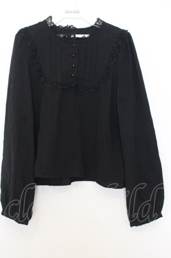 画像1: Rojita / レース切替ピンタックブラウス  クロ O-26-01-15-036-LO-TO-IG-OS (1)