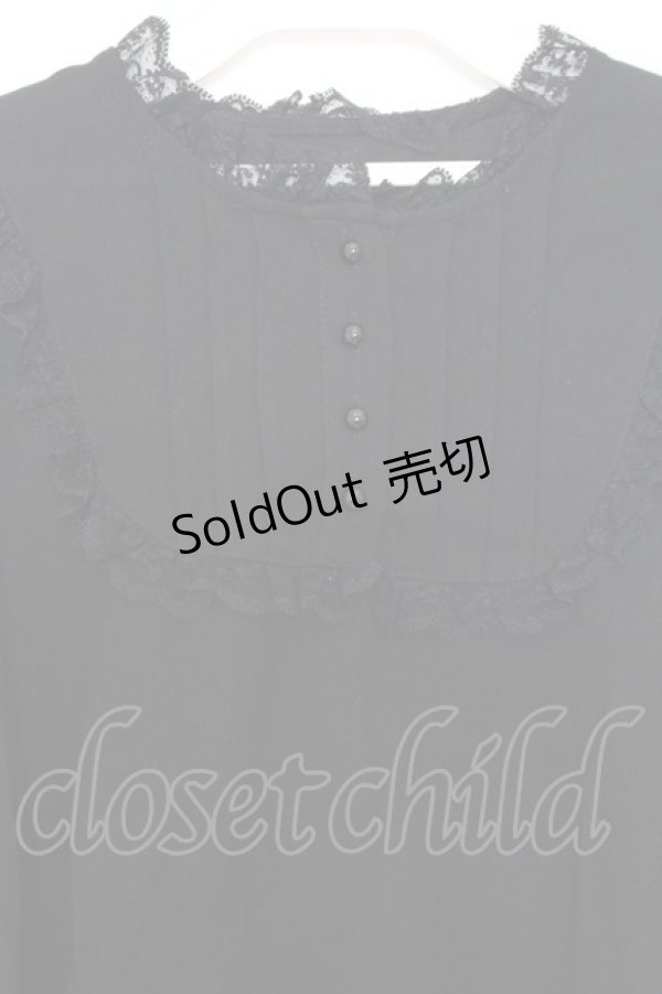 画像2: Rojita / レース切替ピンタックブラウス  クロ O-26-01-15-036-LO-TO-IG-ZT252 (2)