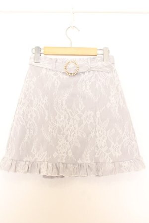 画像: evelyn / 総レースパールスカート  ライトグレー O-26-01-15-037-LO-SK-IG-ZT0118N
