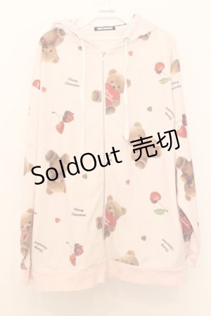 画像: Honey Cinnamon / 総柄ジップパーカー  ピンク O-26-01-15-038-LO-TO-IG-ZT303