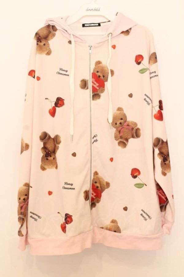 画像1: Honey Cinnamon / 総柄ジップパーカー  ピンク O-26-01-15-038-LO-TO-IG-OS (1)