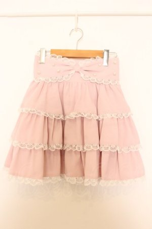 画像: Ank Rouge / おリボンティアードスカパン  ピンク O-26-01-15-042-CA-SK-IG-OS