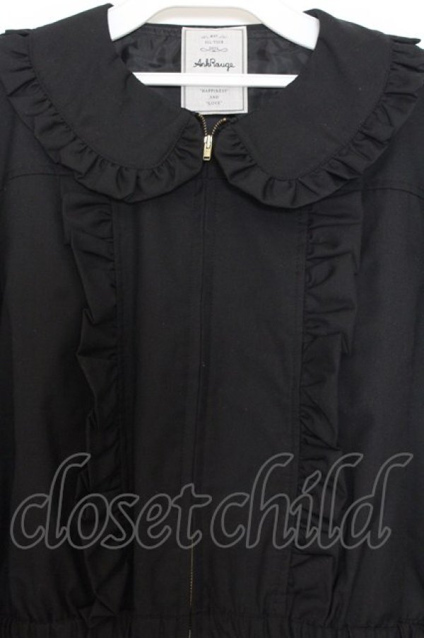 画像2: Ank Rouge / フリル衿コンパクトブルゾン  クロ O-26-01-15-043-CA-JA-IG-OS (2)