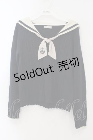 画像: axes femme / セーラーニットプルオーバー M ネイビー O-26-01-15-044-AX-TO-YM-OS