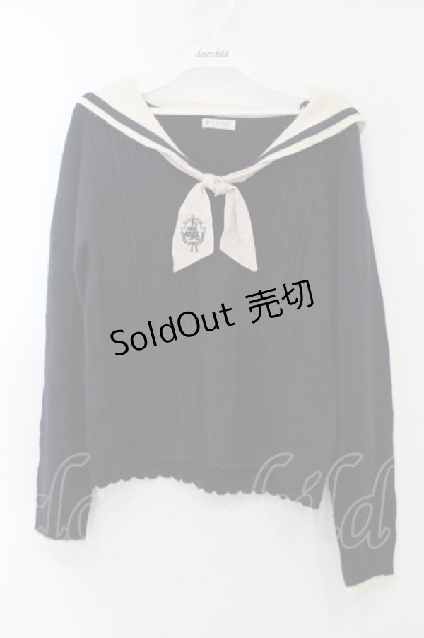 画像1: axes femme / セーラーニットプルオーバー M ネイビー O-26-01-15-044-AX-TO-YM-OS (1)