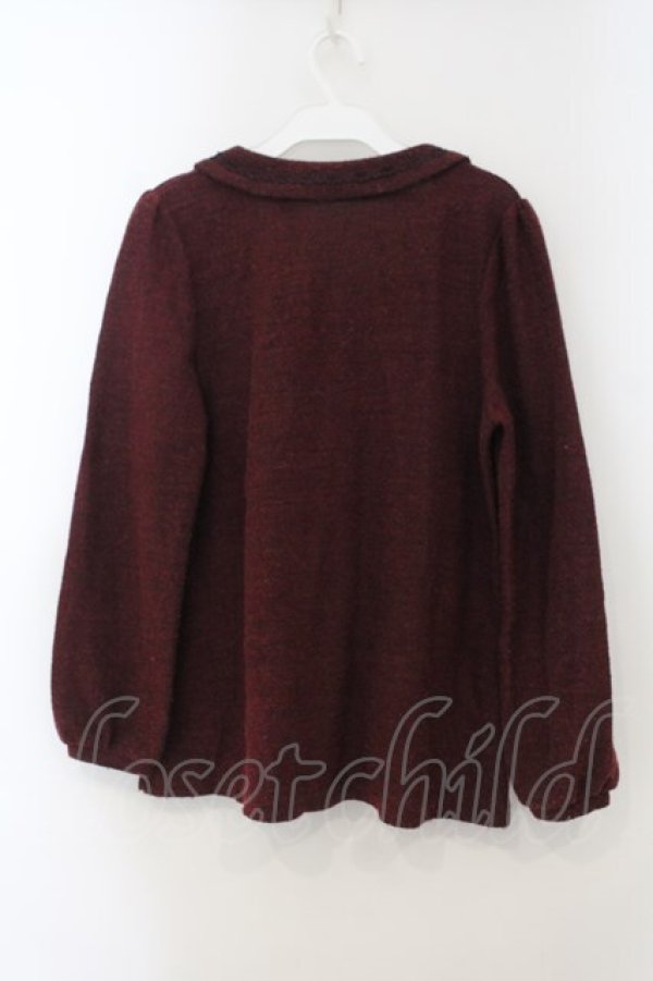 画像2: axes femme / ブラウス風ニットソー M レッド O-26-01-15-045-AX-TO-YM-OS (2)