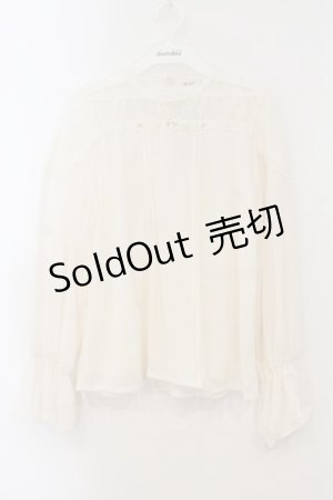 画像: axes femme / 透けレースビジュープルオーバー M シロ O-26-01-15-046-AX-TO-YM-ZT272