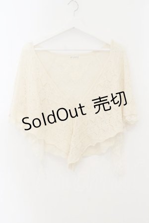 画像: axes femme / レース重ねケープトッパーカーディガン M シロ O-26-01-15-047-AX-TO-YM-ZT272