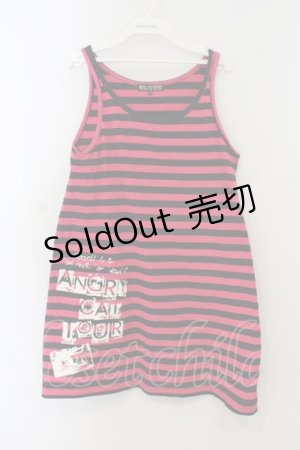 画像: HELL CAT PUNKS / ボーダーロングタンクトップ M ピンクｘブラック O-26-01-15-050-PU-TO-YM-OS