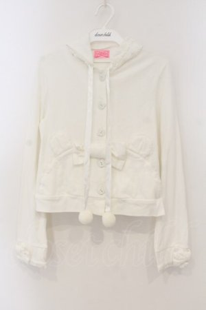 画像: Angelic Pretty / ラブリィくまちゃんパーカー  シロ O-26-01-15-052-AP-TO-YM-OS