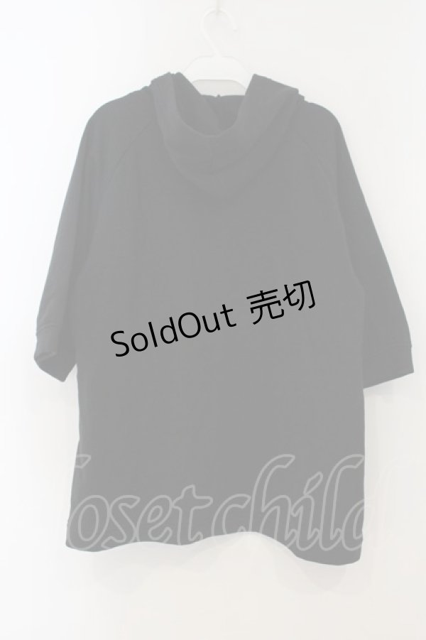 画像2: ALGONQUINS / 裏起毛半袖パーカー F ブラック O-26-01-15-054-AL-TO-YM-OS (2)