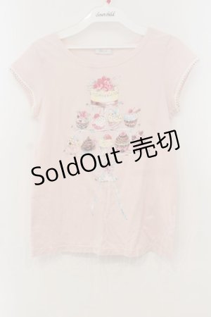 画像: MILK / カップケーキキャンドルTシャツ  ピンク O-26-01-15-057-ML-TO-YM-OS