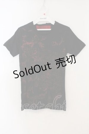 画像: h.ANARCHY / スカルプリントTシャツ  ブラックｘレッド O-26-01-15-058-HN-TS-YM-OS