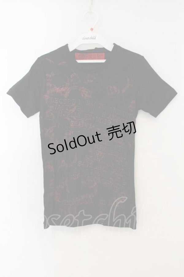 画像1: h.ANARCHY / スカルプリントTシャツ  ブラックｘレッド O-26-01-15-058-HN-TS-YM-OS (1)