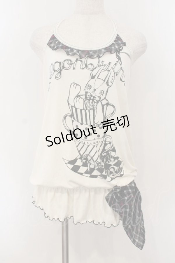 画像1: ALGONQUINS / ラビットプリントホルターキャミワンピース F ホワイト O-26-01-15-060-AL-OP-YM-OS (1)