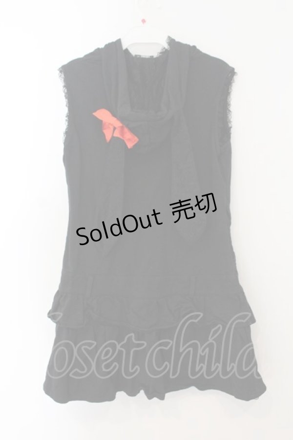 画像2: ACDC RAG / うさぎノースリーブサロペットワンピース  ブラック O-26-01-15-064-0-OP-YM-OS (2)