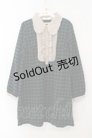 画像: axes femme POETIQUE / チェックネルAラインワンピース M グリーン O-26-01-15-066-AX-OP-YM-ZT252