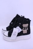 画像2: axes femme kawaii / ベア刺繍スニーカー M クロ O-26-01-15-1037-AX-SH-OW-OS (2)