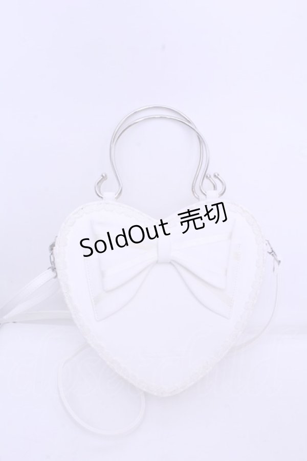画像1: BABY,THE STARS SHINE BRIGHT / リボンハートBag  シロ O-26-01-15-1042-BA-BG-OW-ZT0204K (1)