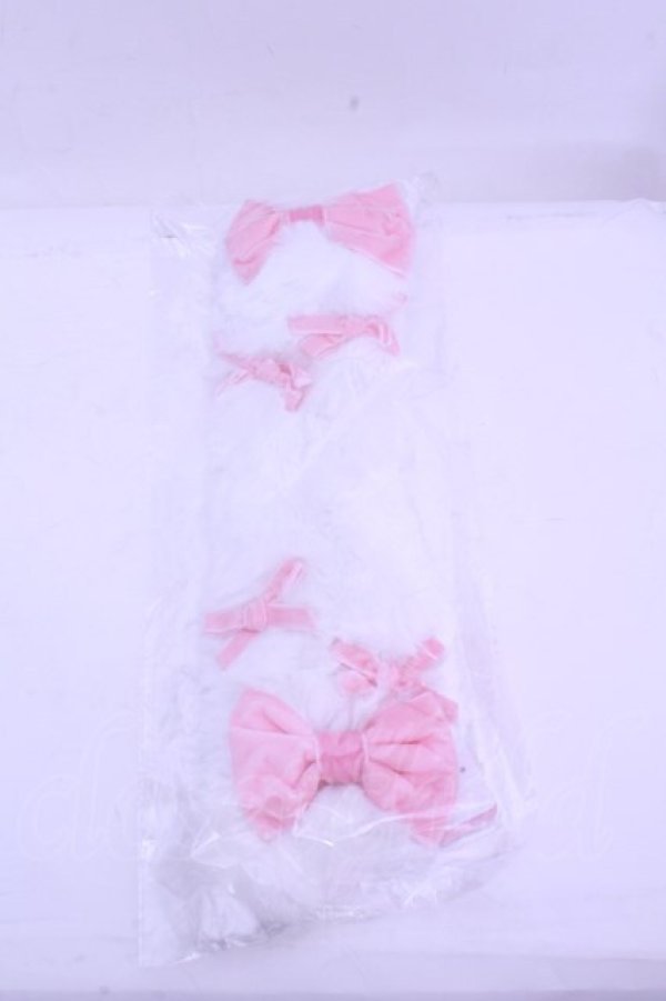 画像1: Chalmiere / ファーヘッドドレス  シロ×ピンク O-26-01-15-1047-0-AC-IG-OS (1)