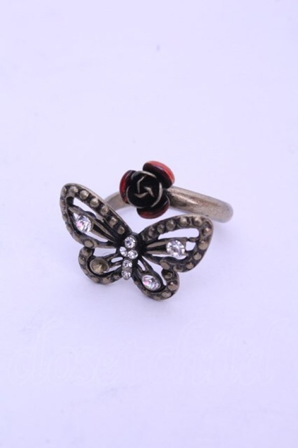 画像1: axes femme / ローズ＆バタフライリング  ゴールド O-26-01-15-1050-AX-AC-OW-OS (1)