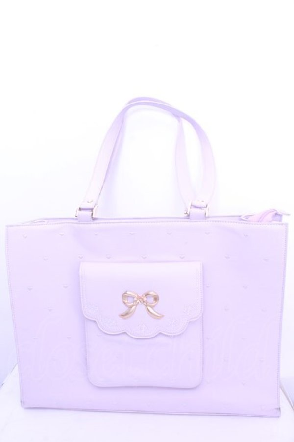 画像1: axes femme POETIQUE / ハート刺繍推し活A3トート  ピンク O-26-01-15-1012-AX-BG-OW-OS (1)